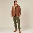 Doudoune suédine droite marron homme