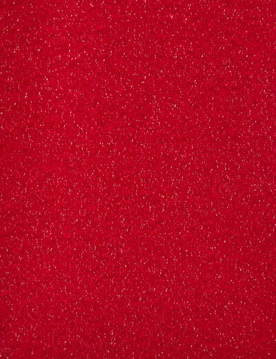 Pull droit col v manches longues rouge femme