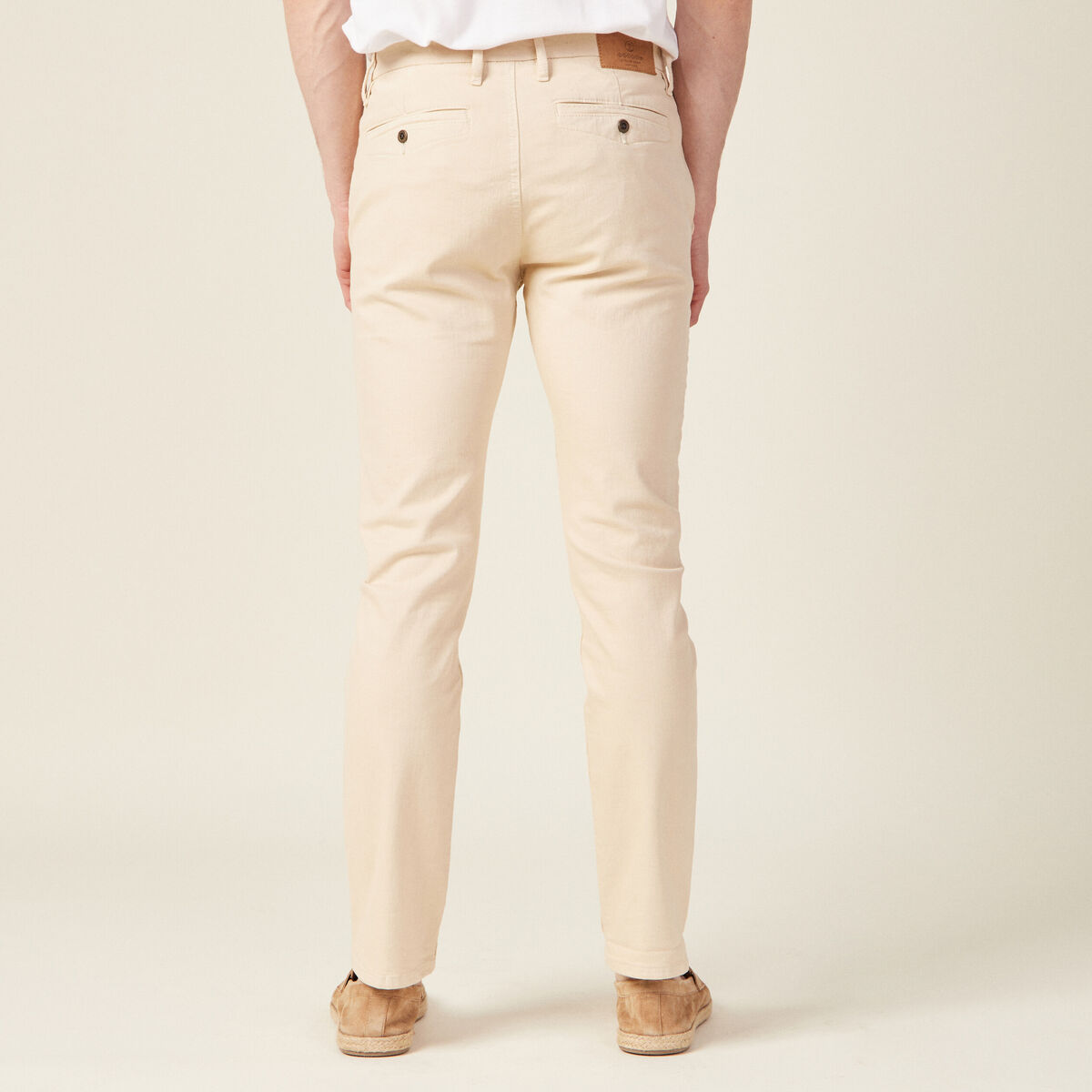 Pantalon chino slim beige homme