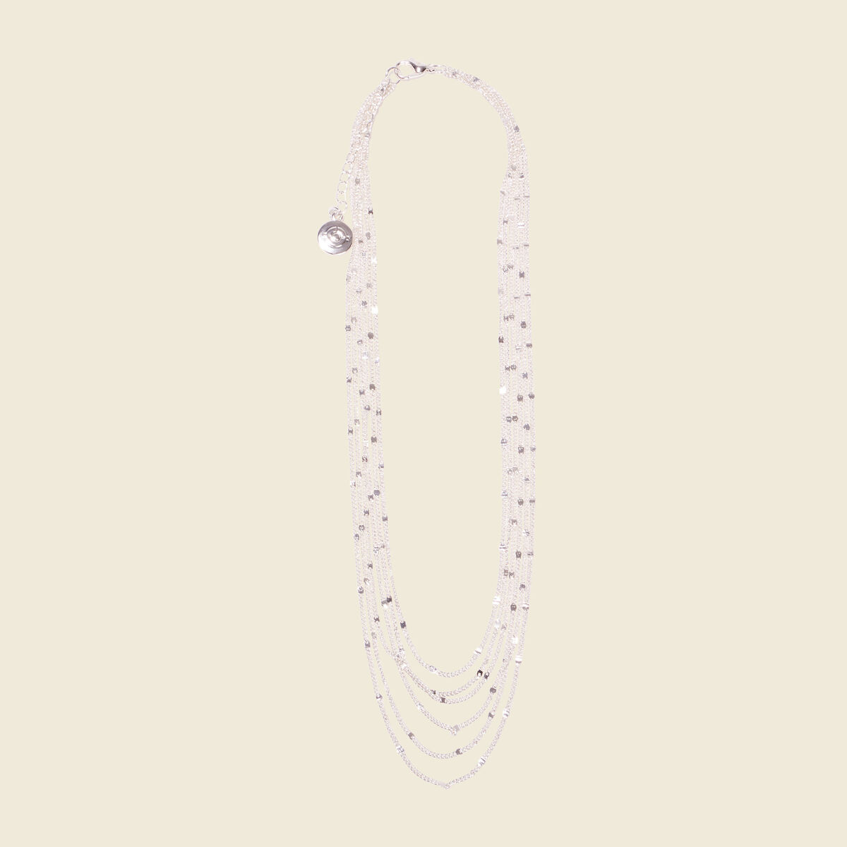 Collier multichaînes couleur argent femme