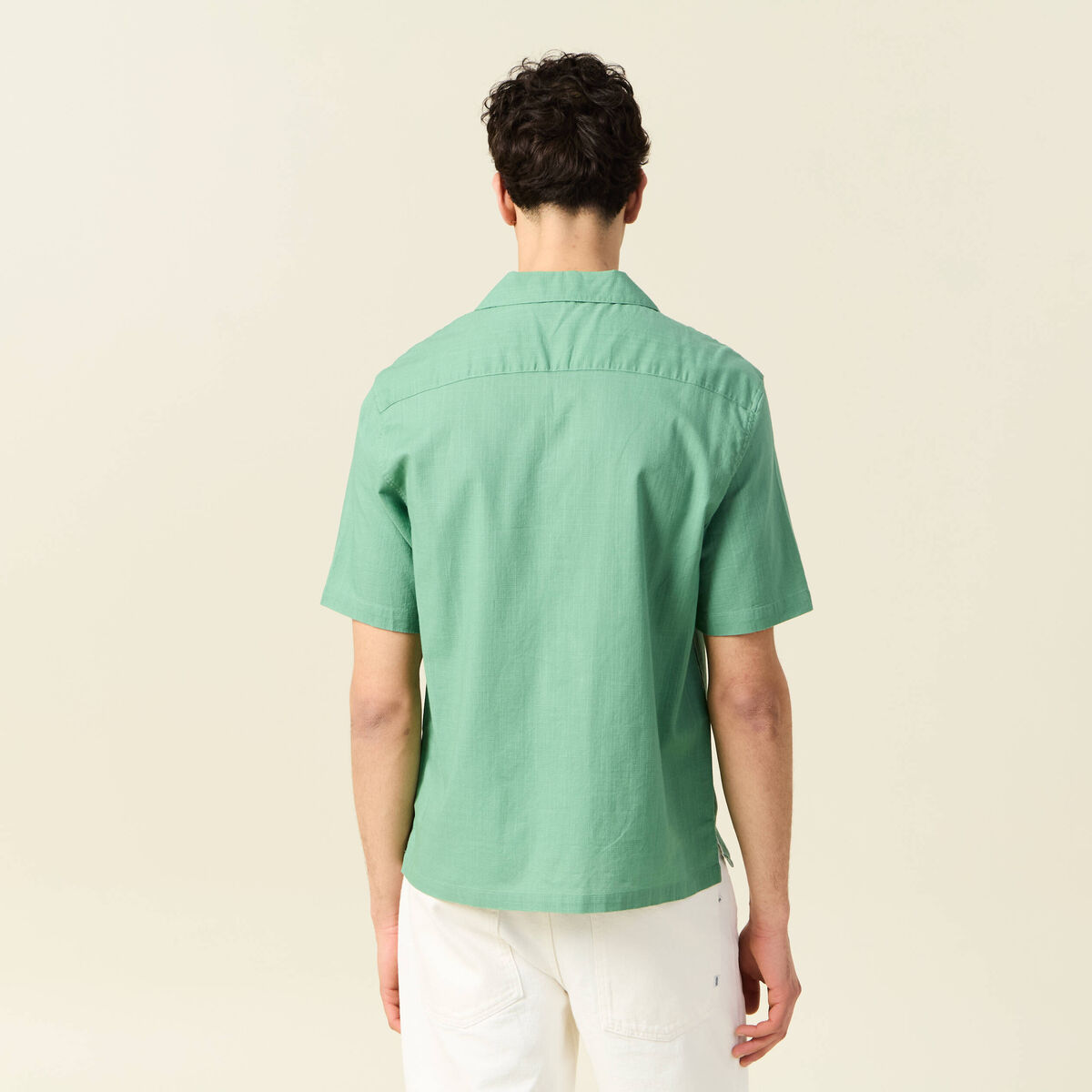 Chemise manches courtes vert homme