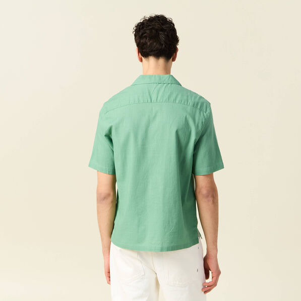 Chemise manches courtes vert homme