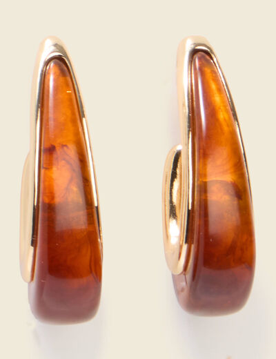 Boucles d'oreilles marron clair femme