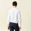 Chemise cintr&eacute;e en coton manches longues blanc homme