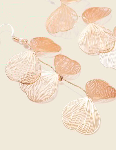 Boucles d'oreilles pendantes couleur or femme