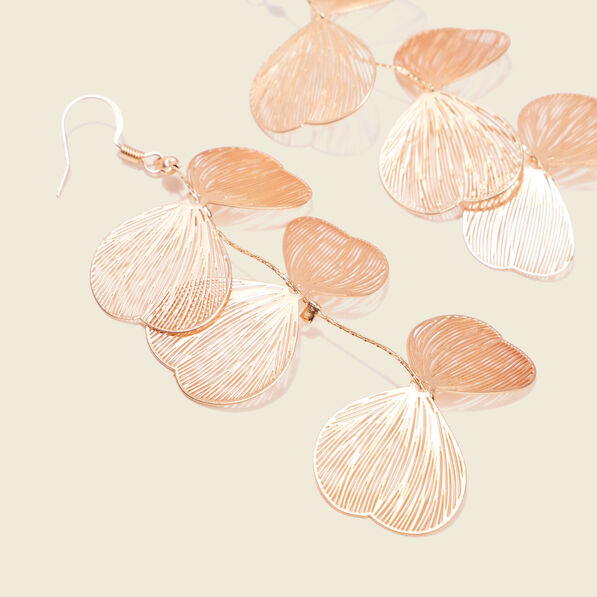 Boucles d'oreilles pendantes couleur or femme