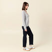 Pull à manches longues gris clair femme