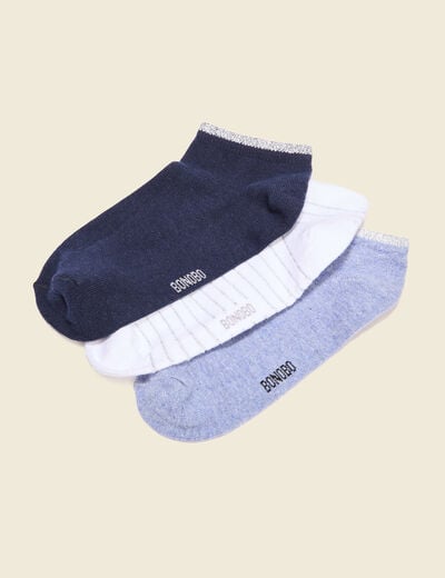 Lot 3 paires chaussettes bleu femme