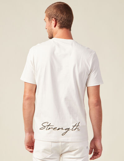 T-shirt manches courtes ecru homme