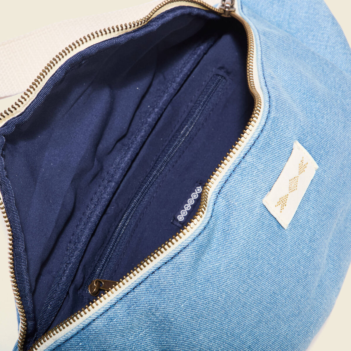 Sac banane en jean denim bleach femme