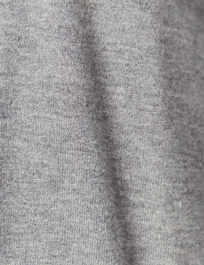 Gilet droit court &agrave; capuche gris clair femme