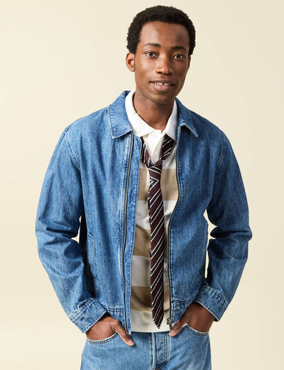 Blouson en jeans manches longues denim double stone homme