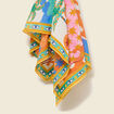 Foulard en coton satin&eacute; orange clair femme