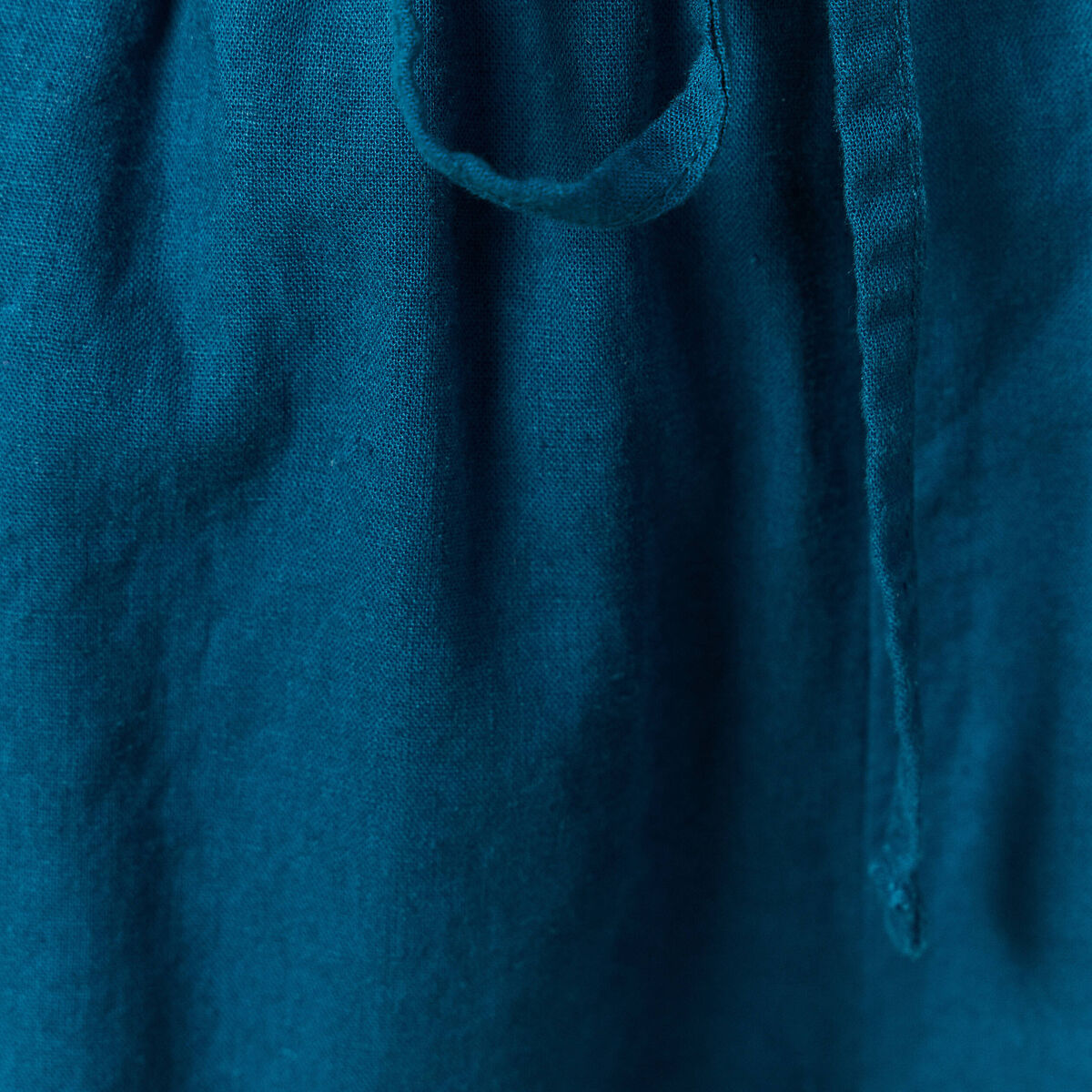 Short droit taille élastiquée bleu pétrole femme