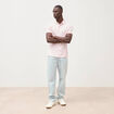 Polo cintr&eacute; en coton manches courtes rose homme
