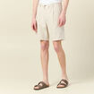 Bermuda droite &agrave; coulisse beige homme