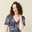 Robe longue éco-responsable bleu femme