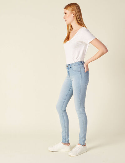 Jeans jegging denim bleach femme