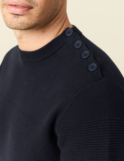 Pull éco-responsable bleu foncé homme