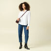 Chemise oversize en coton ecru femme