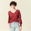 Pull manches longues vieux rose femme