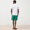 Polo cintr&eacute; en coton manches courtes blanc homme