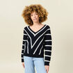 Pull manches longues bleu marine femme