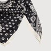 Foulard satin&eacute; noir femme
