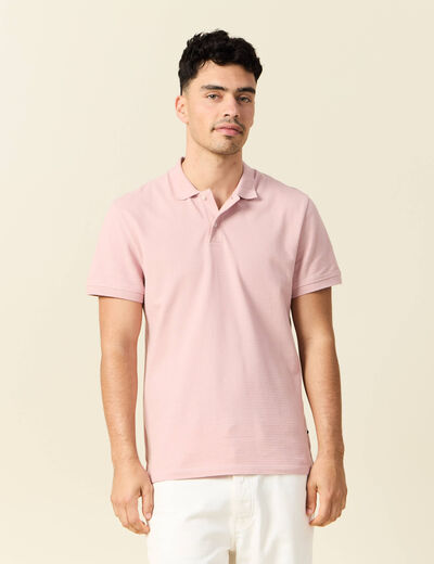 Polo éco-responsable rose pastel homme