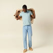 T-shirt manches courtes bleu gris homme
