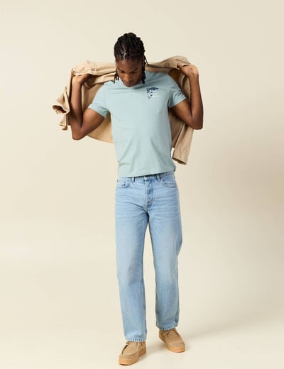 T-shirt manches courtes bleu gris homme
