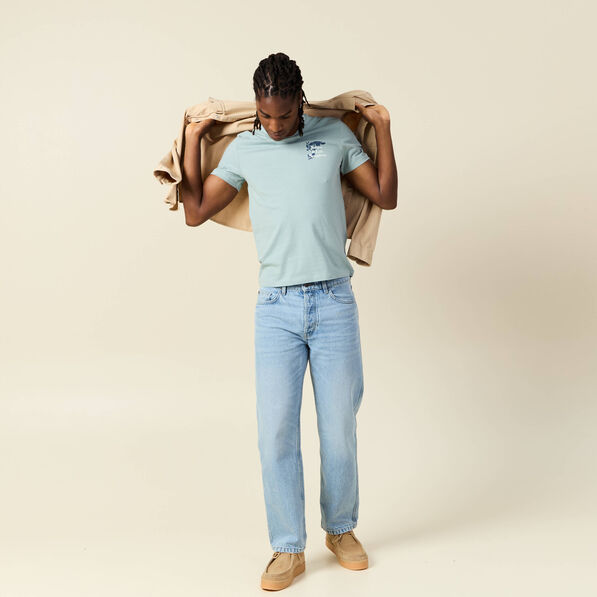 T-shirt manches courtes bleu gris homme