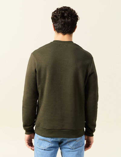 Sweat manches longues vert kaki homme