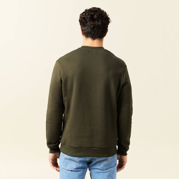 Sweat manches longues vert kaki homme