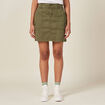 Jupe droite avec poches vert kaki femme