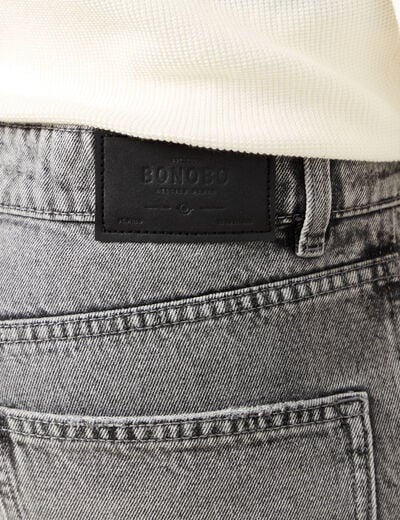 Jeans relax 5 poches denim gris homme
