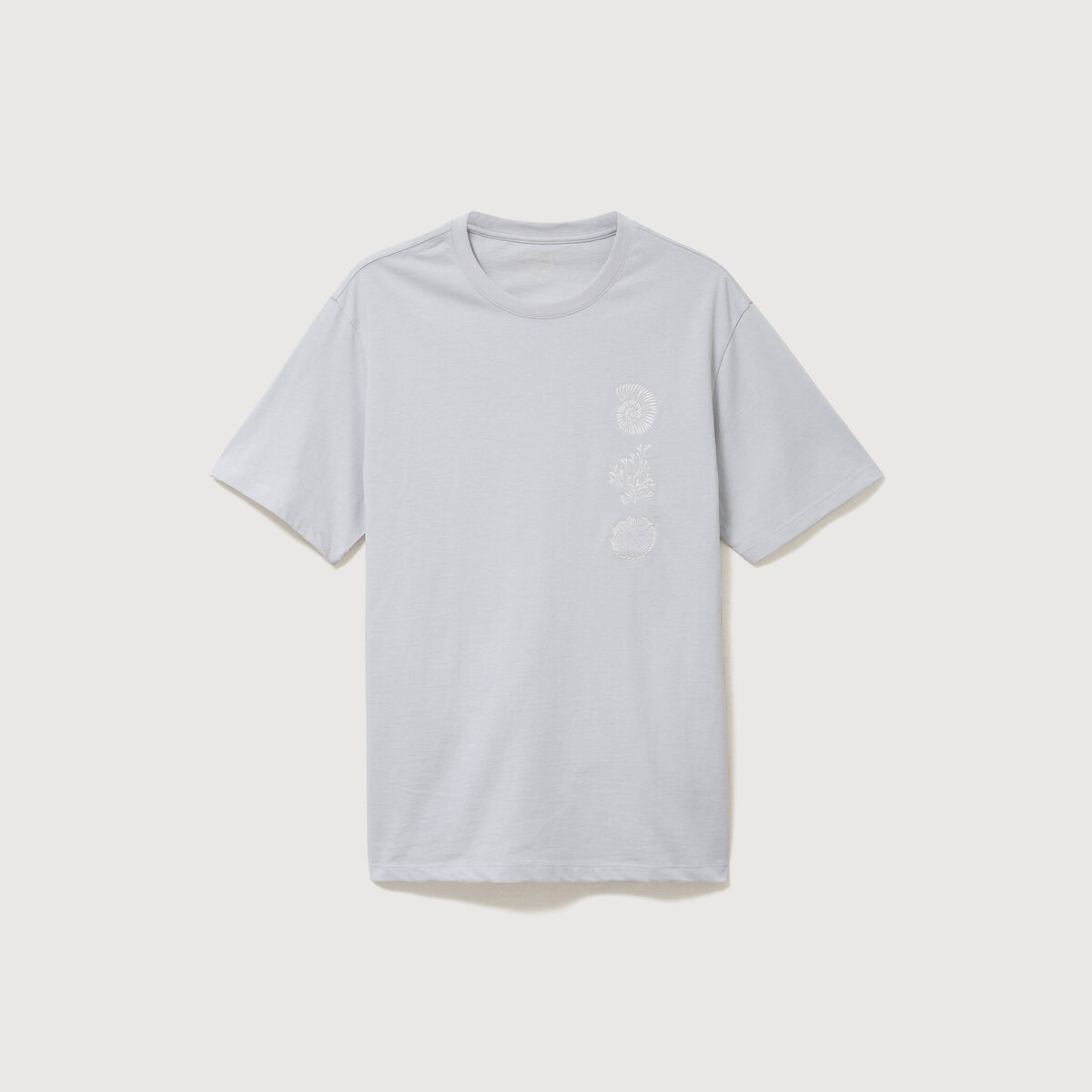 T-shirt ample en coton manches courtes gris clair homme