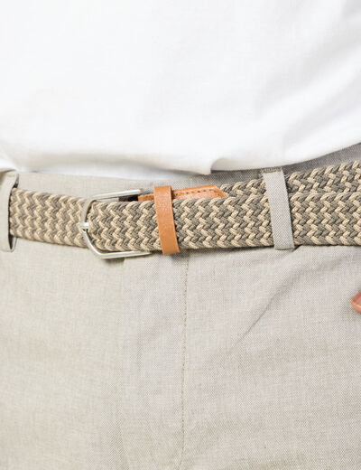 Short à ceinture vert kaki homme