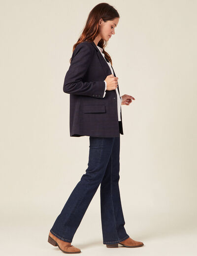 Veste blazer éco-responsable bleu marine femme