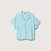 Chemise manches 3/4 bleu clair femme