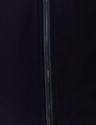 Blouson col aviateur zippé bleu marine homme
