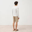 Pull fin en coton manches longues ecru homme