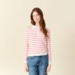 Polo ray&eacute; manches longues blanc femme