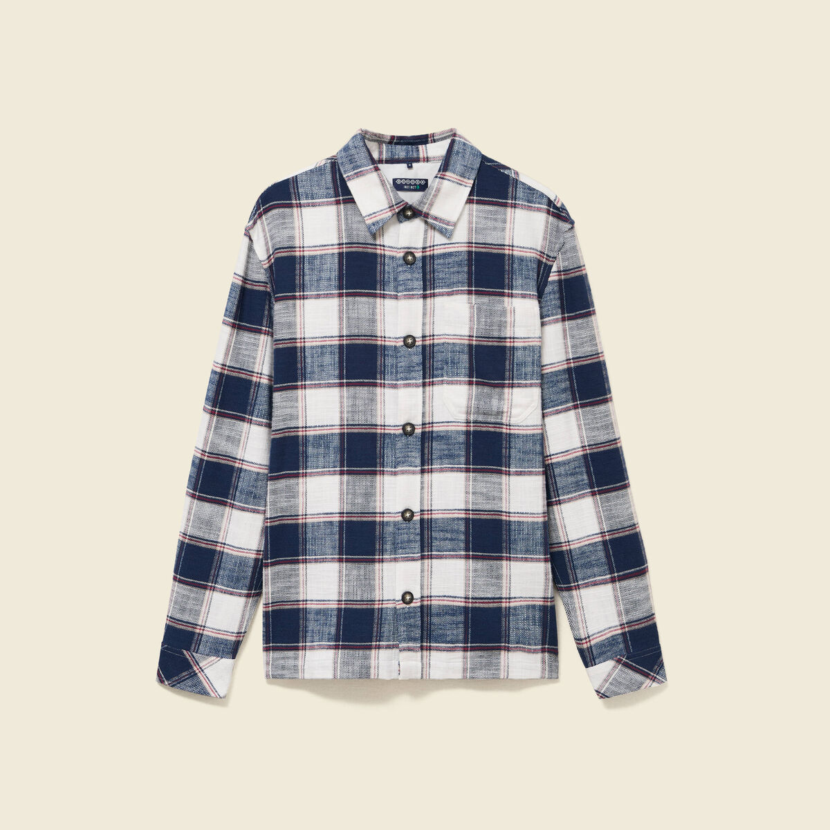Surchemise en coton manches longues bleu marine homme