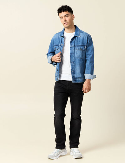 Jeans straight 5 poches denim noir homme