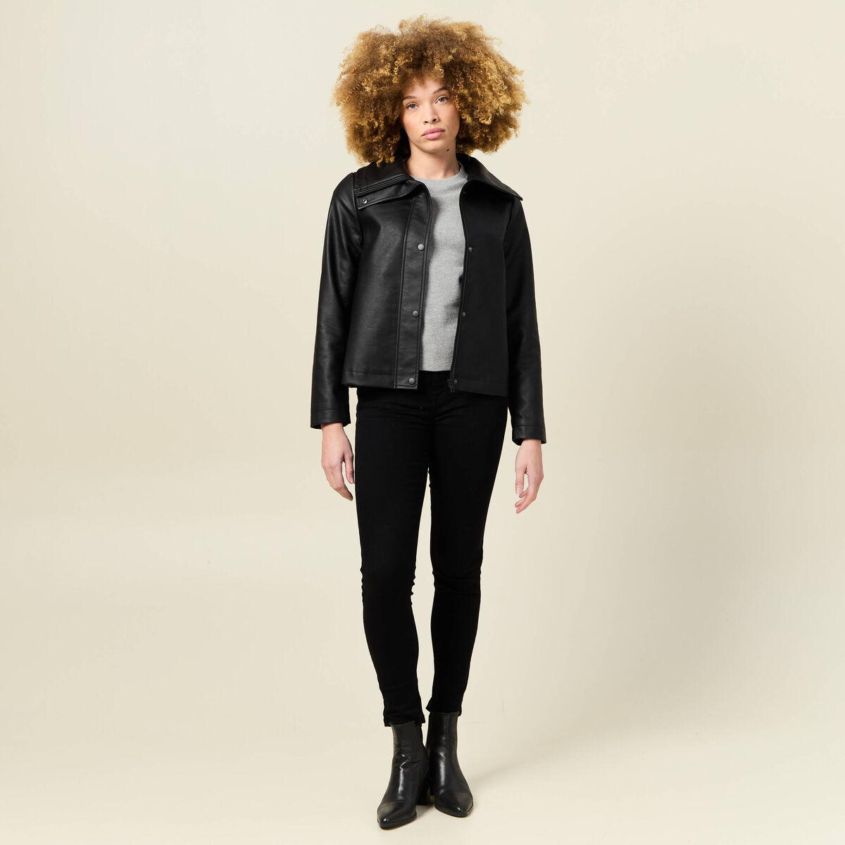 Sweat manches longues oversize gris femme