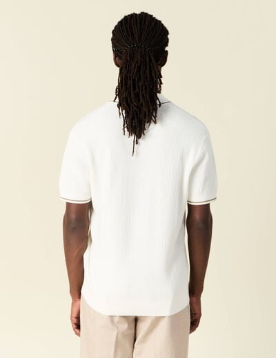 Polo manches courtes ecru homme