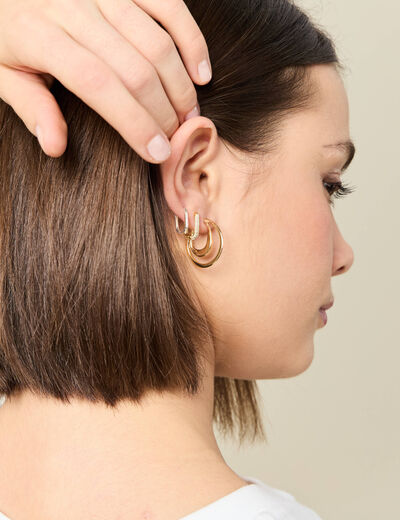 Boucles d'oreilles créoles couleur or femme