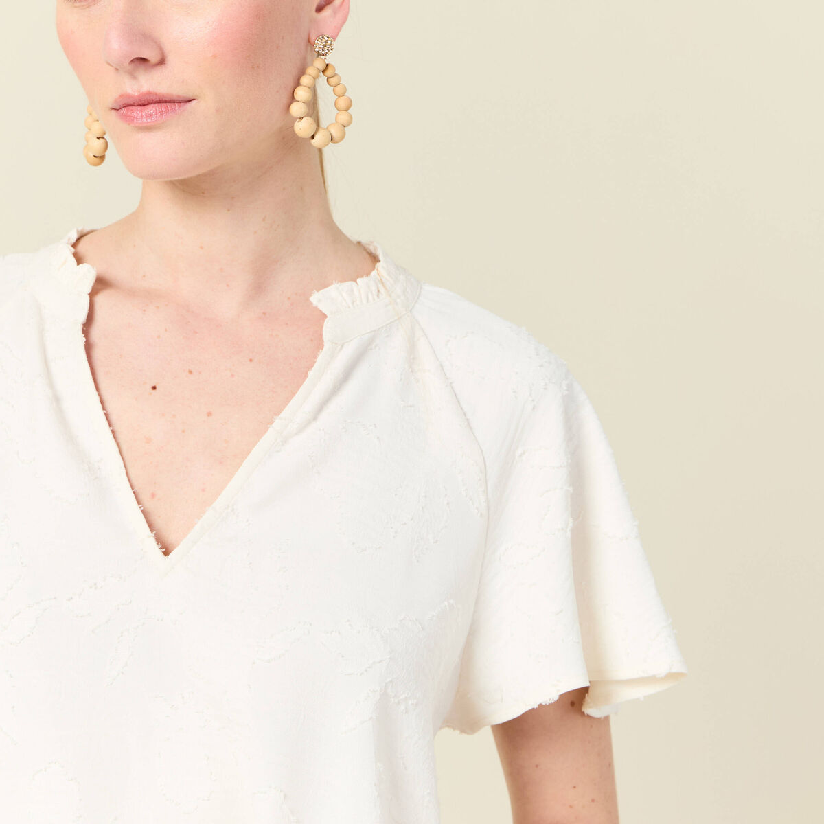 Blouse manches courtes blanc femme
