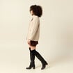 Caban oversize court beige femme